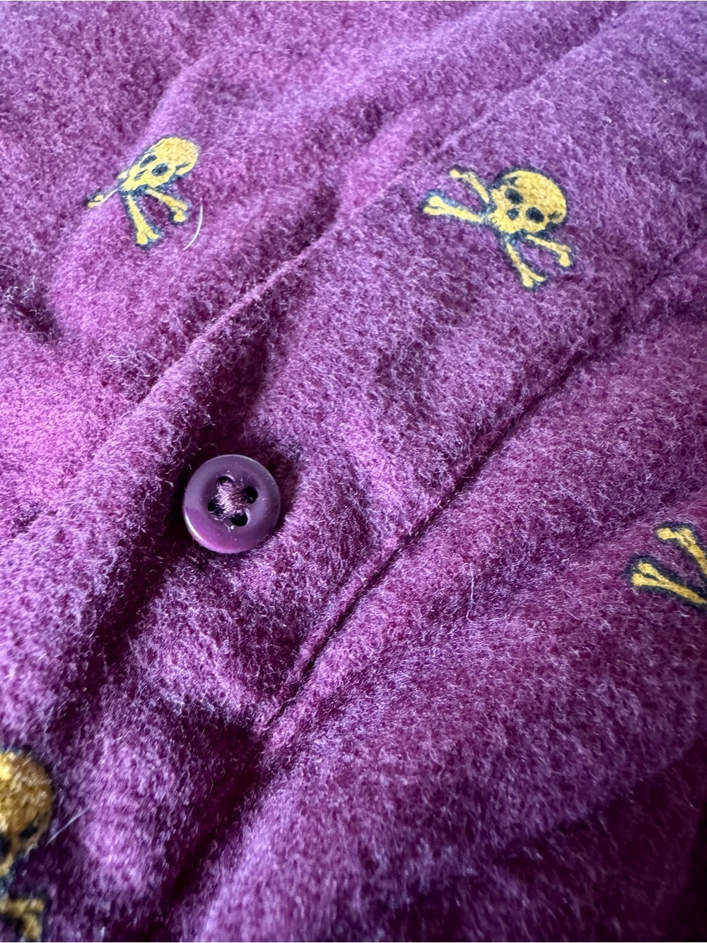 Abercrombie & Fitch Purple Knit Top with Yellow Skull Motif - Picture 4 of 5